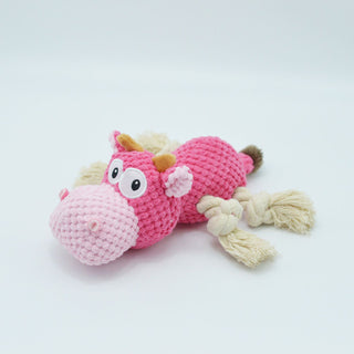 Pet Vibe™ Plush Cow Toy with Rope Legs